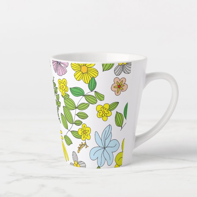 Tasse Latte Ma conception de fleurs (Droite)