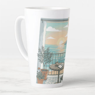 Tasse Latte Ma matinée préférée | Balcon ensoleillé avec un ca
