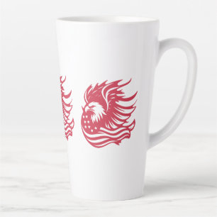 Tasse Latte Magnifique oeuvre numérique d'aigle patriotique