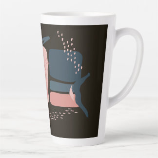 Tasse Latte Magnolia Pink Bloom Minimal Abstrait