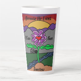 Tasse Latte Main rouge et violette moderne Numériquement teint