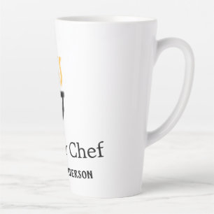 Tasse Latte Maître chef ajouter nom poêle noir feu fumée co
