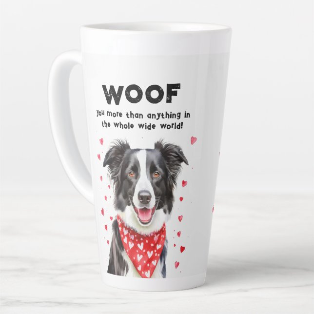 Tasse Latte Malheur à vous plus que la frontière Collie Coeur  (Angle gauche)