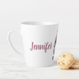 Tasse Latte Maman bien-aimée, baiser fille, Meilleur cadeau Ev