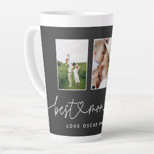 Tasse Latte Maman mignon script moderne multi photo cadeau