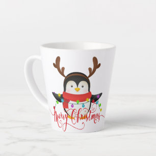 Tasse Latte Manchot de Noël