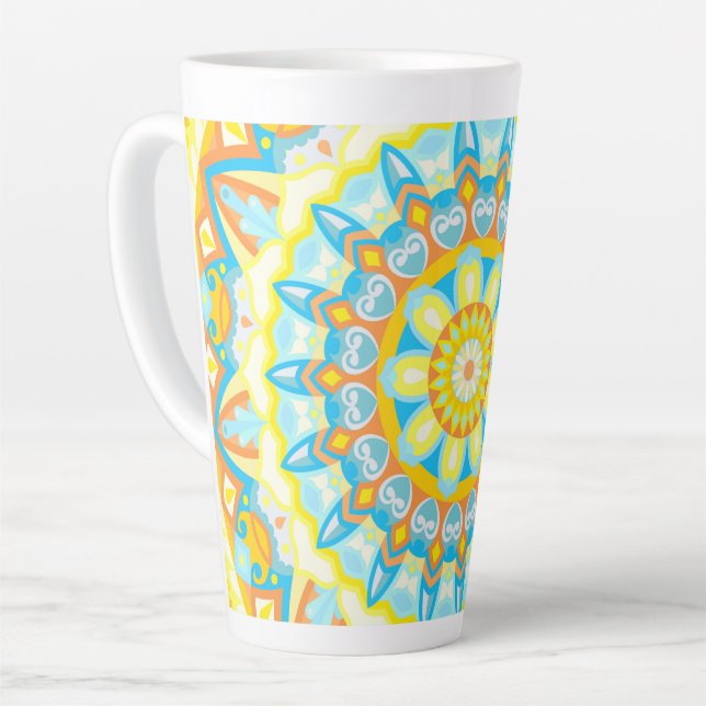 Tasse Latte Mandala été (Angle gauche)