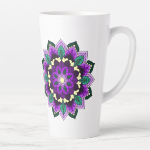 Tasse Latte Mandala Motif 02 en violet