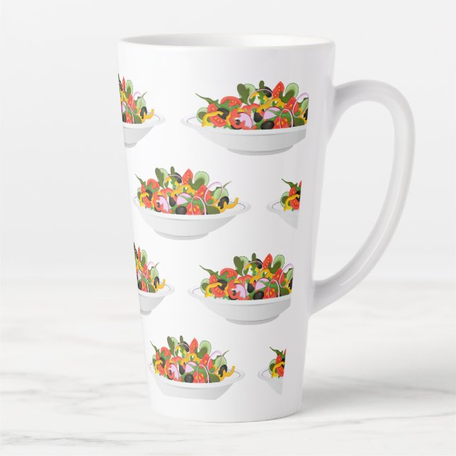 Tasse Latte Mangez plus de plantes frais motivation salade let (Droite)