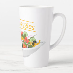 Tasse Latte Mangez vos Légumes Citer salade fraîche mélange bo