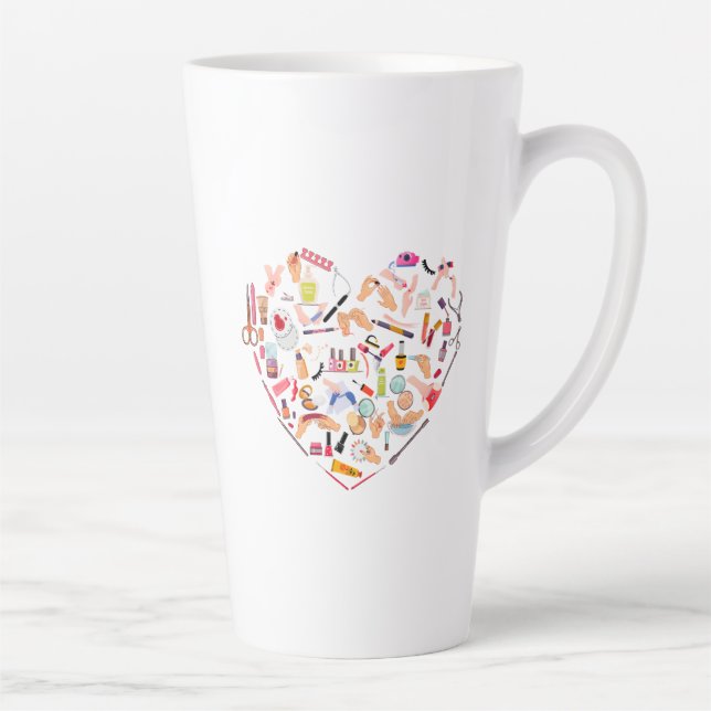 Tasse Latte Manicuriste Nail Technicien Outil Coeur (Droite)