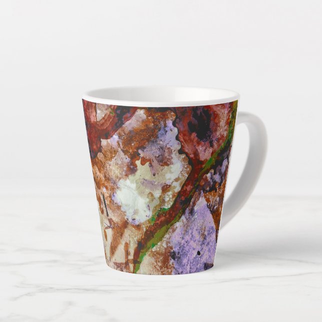 Tasse Latte Marbre de cristal de quartz de feu Abstrait (Angle droit)