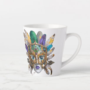 Tasse Latte Mardi Gras Météo et Masque Métal