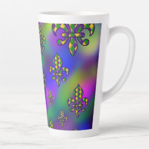 Tasse Latte Mardi Gras Motif