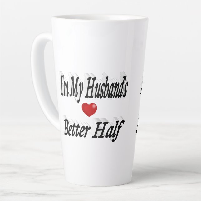 Tasse Latte Mari citation drôle texte noir (Angle gauche)