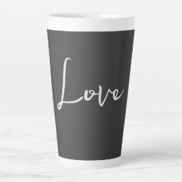 Tasse Latte Mariage d'amour Arrière - plan gris élégant