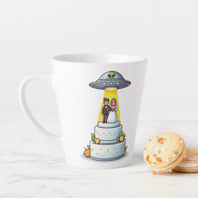 Tasse Latte Mariage UFO (En situation)