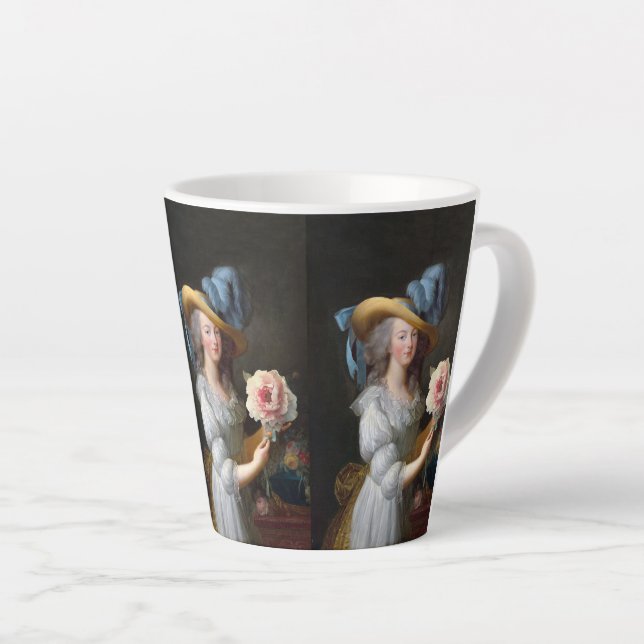 Tasse Latte Marie Antoinette avec Fleur d'anémone rose (Angle droit)