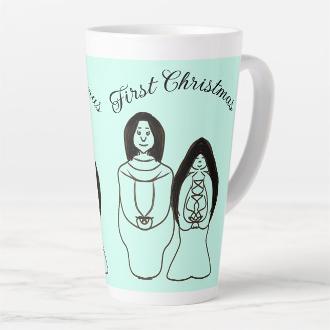 Tasse Latte Marie et Joseph Premier Noël (Angle droit)