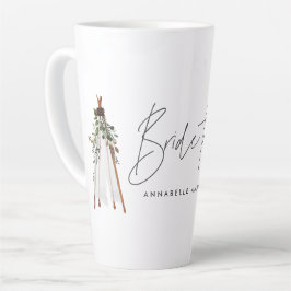 Tasse Latte Mariée bohème contemporaine en teepee
