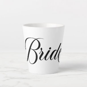 Tasse Latte Mariée élégante en lettrage noir