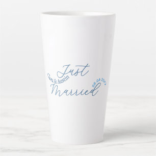 Tasse Latte Mariés design nom couple date année simulation de