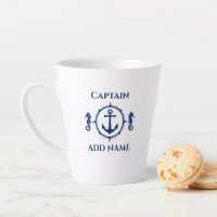 Marine Blue Seahorse & Ancre Nom ou bateau 2 Côté