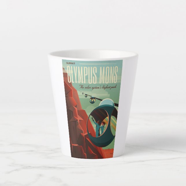 Tasse Latte Mars Olympus Mons Système solaire Volcano le plus  (Devant)