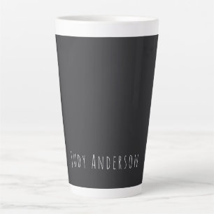 Tasse Latte Matte Black Professional Plain Moderne Nom élégant