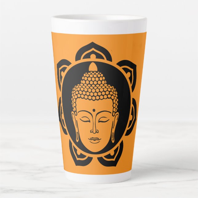 Tasse Latte Méditation de la tête de bouddha (Devant)
