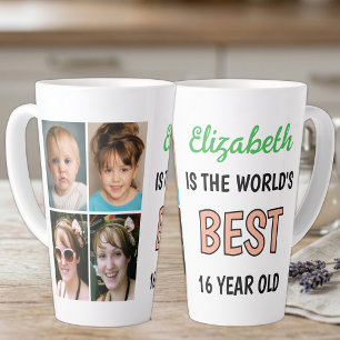 Tasse Latte Meilleur adolescent de 16 ans au monde 4 photo pêc