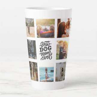Tasse Latte Meilleur Chien Maman Jamais Personnalisé Photo Col