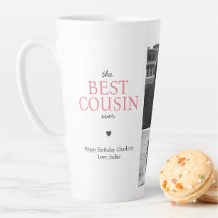 Tasse Latte Meilleur Cousin Jamais Collage de Photos Personnal