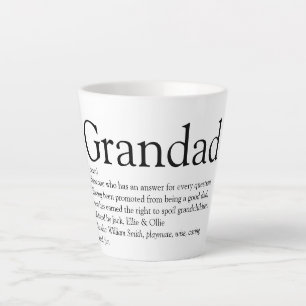 Tasse Latte Meilleur Grand-Père, Grand-Papa, Papa Définition