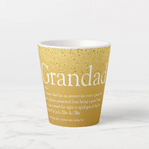 Tasse Latte Meilleur Grand-Père, Papa Definition Gold Parties