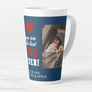 Tasse Latte Meilleur Papa Ever Rouge Cœur Bleu 2 Photo