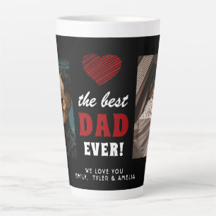 Tasse Latte Meilleur Papa Ever Rouge Coeur Noir 2 Photo