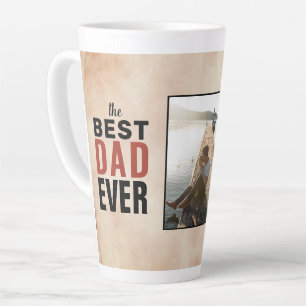 Tasse Latte Meilleur Papa Jamais Photo Aquarelle Fête des Père