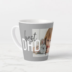 Tasse Latte Meilleur Papa Moderne Gris Photo Fête des Pères