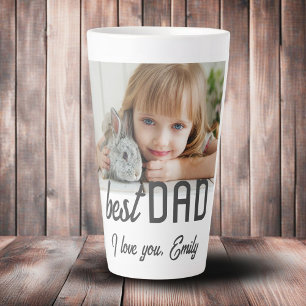 Tasse Latte Meilleur papa Photo Fête du Père