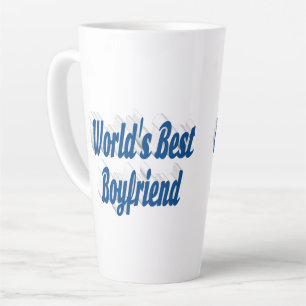 Tasse Latte Meilleur petit ami avec texte bleu mer