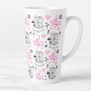 Tasse Latte Meilleur texte personnalisé pour l'anniversaire de
