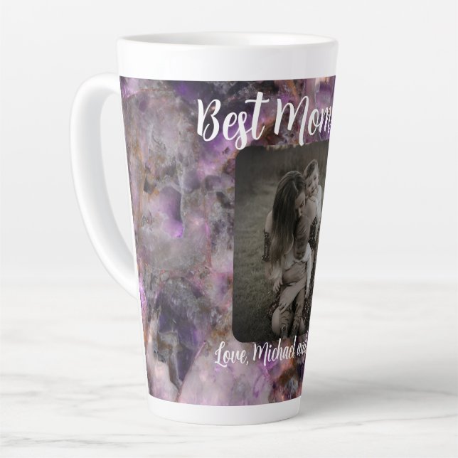 Tasse Latte Meilleure maman jamais marbre de quartz violet Abs (Angle gauche)