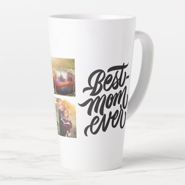 Tasse Latte Meilleure Maman Jamais Personnalisée 6 Photo Colla (Angle droit)