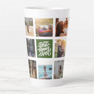 Tasse Latte Meilleure Maman Jamais Personnalisée Photo Collage