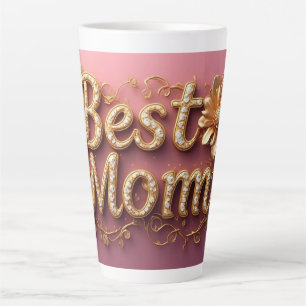 Tasse Latte Meilleure Maman Lettre Dorée