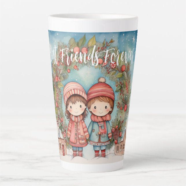 Tasse Latte Meilleurs amis pour Noël (Devant)