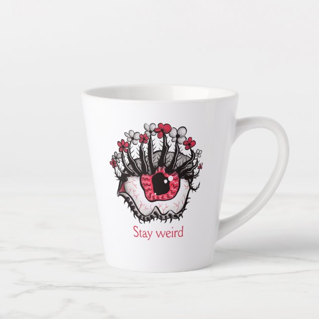 Tasse Latte Mélange des yeux mal Déplaisant Psychédélique Horr (Droite)