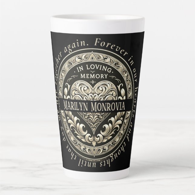 Tasse Latte Memorial Celebration of Life (Devant)