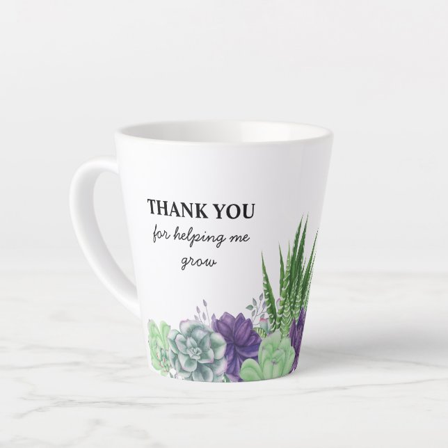 Tasse Latte Merci pour m'aider à développer l'aquarelle de l'e (Angle gauche)